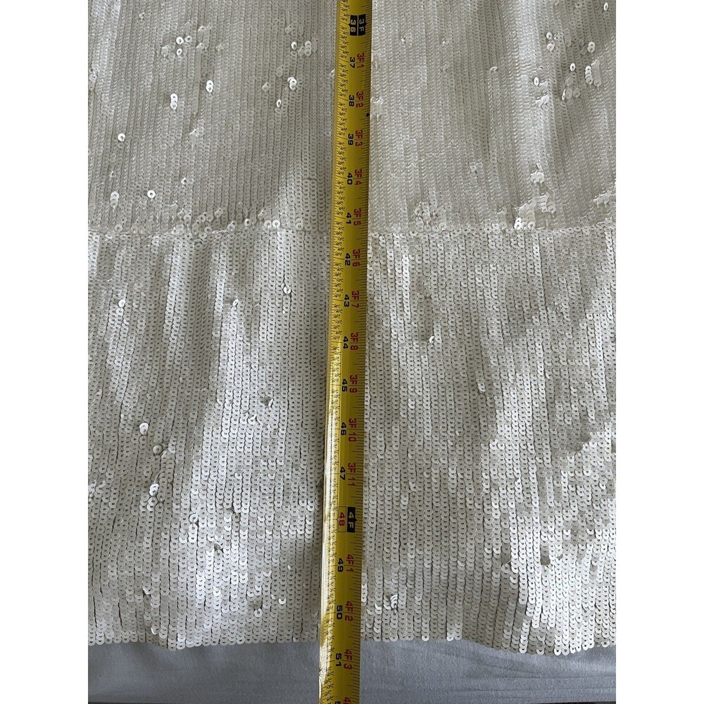 NEW Alice + Olivia Valli Cut Out Cami Maxi Dress White Sequins Size 6 Wedding - Picture 12 of 12